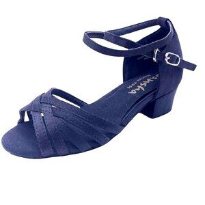 Little Girls Cha Cha Latin Dance Shoes Size EM = 11.5 Black Sansha Marina